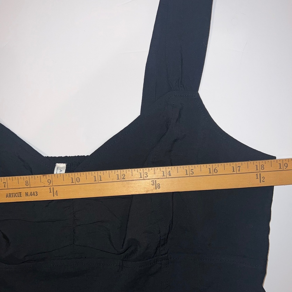 American Eagle Peplum Top Women XL Black Ruched Smocked Cami‎ Tank - Picture 9 of 9